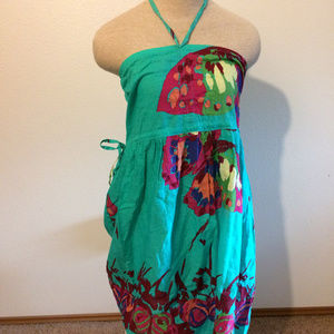 Teal floral dress - size small